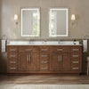 Custom image for Dark Oak with Brushed Nickel Trim / White Cultured Marble / No Mirror