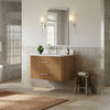 Custom image for Toasted Walnut with Brushed Nickel Trim / White Quartz / No Mirror