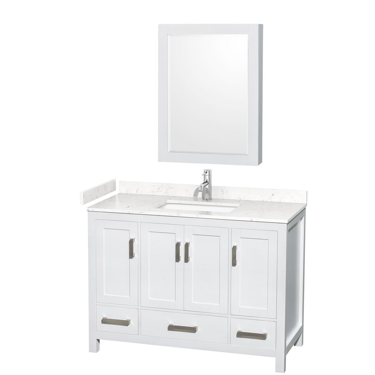 Sheffield Bathroom Vanity with Countertop 48 inch Single Sink Single hole Faucet Setup