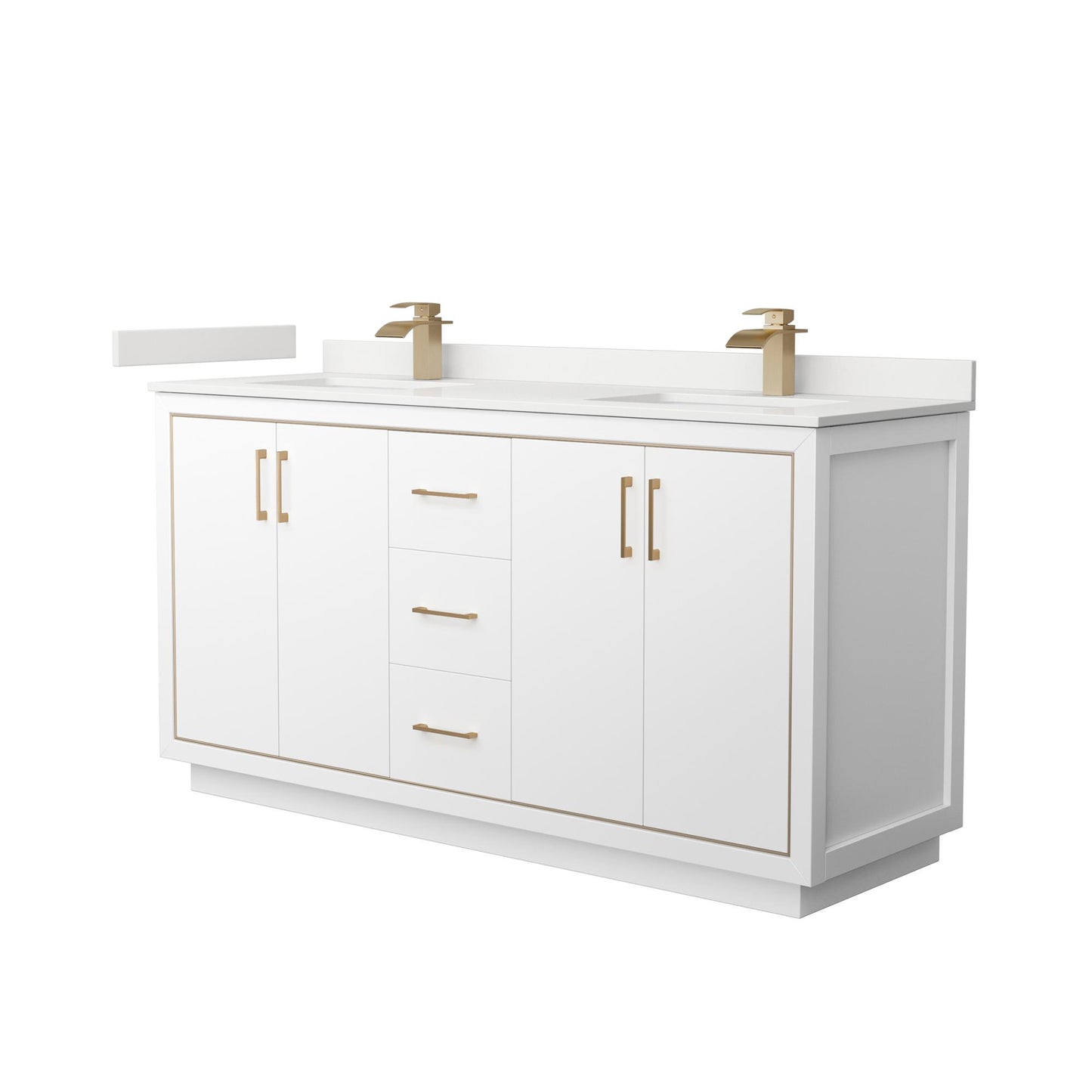Icon Bathroom Vanity with Countertop 66 inch Double Sink Single hole Faucet Setup