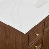 Custom image for Dark Walnut with Brushed Gold Trim / Giotto Quartz / No Mirror