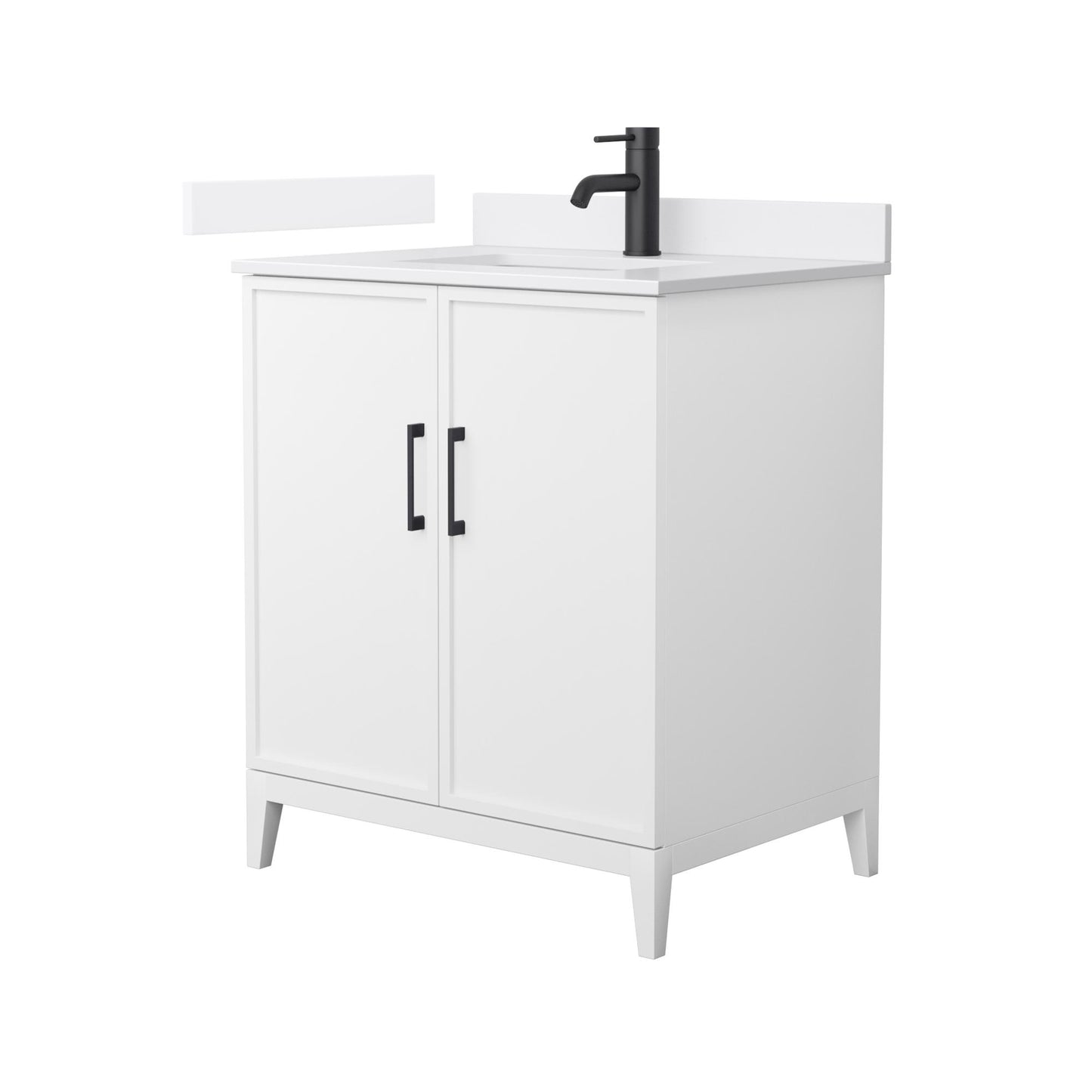 Elan Bathroom Vanity with Countertop 30 inch Single Sink Single hole Faucet Setup