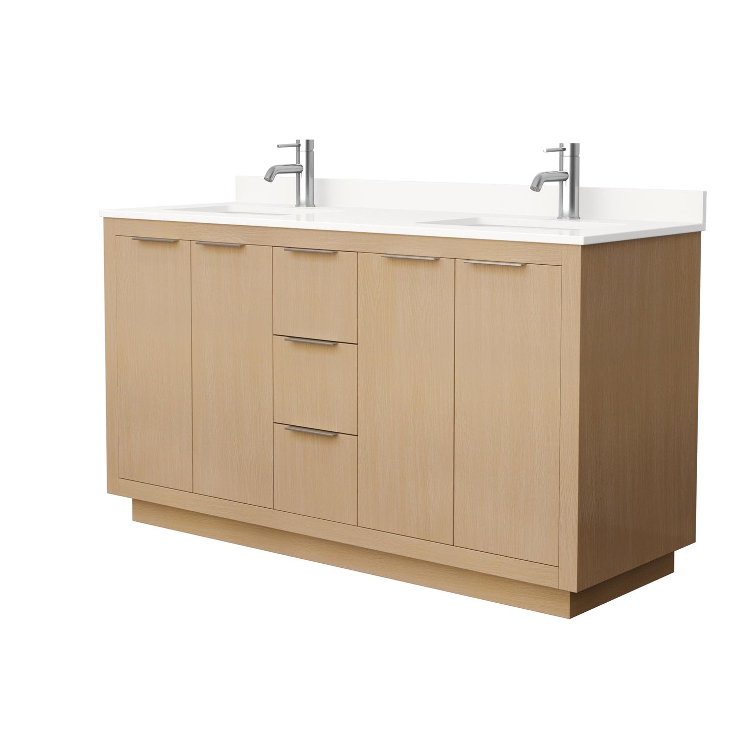 Maroni Bathroom Vanity with Countertop 60 inch Double Sink Single hole Faucet Setup