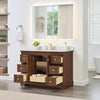 Custom image for Dark Walnut with Brushed Gold Trim / White Quartz / No Mirror