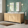Custom image for Scandinavian Oak with Brushed Nickel Trim / White Quartz / No Mirror