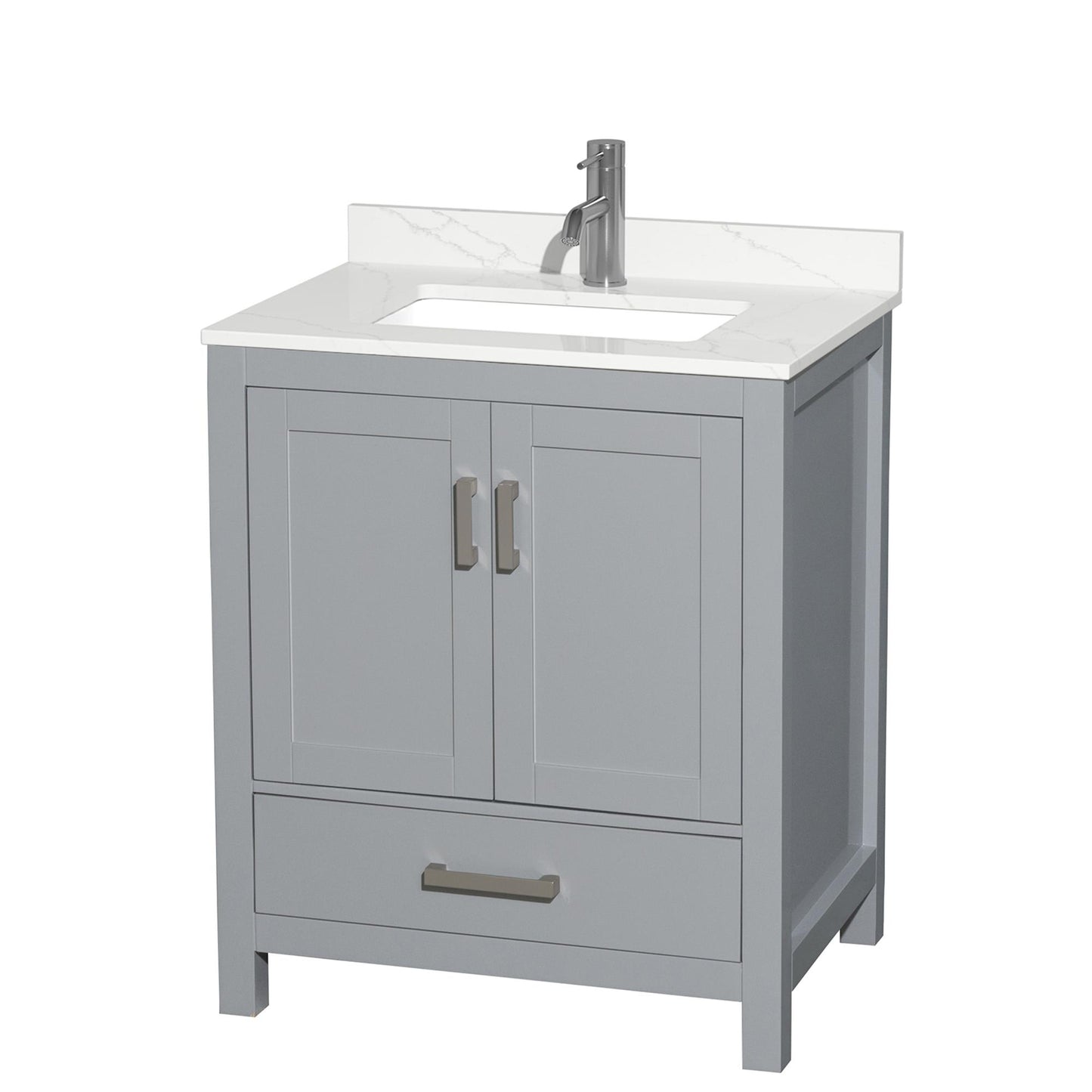 Sheffield Bathroom Vanity with Countertop 30 inch Single Sink Single hole Faucet Setup