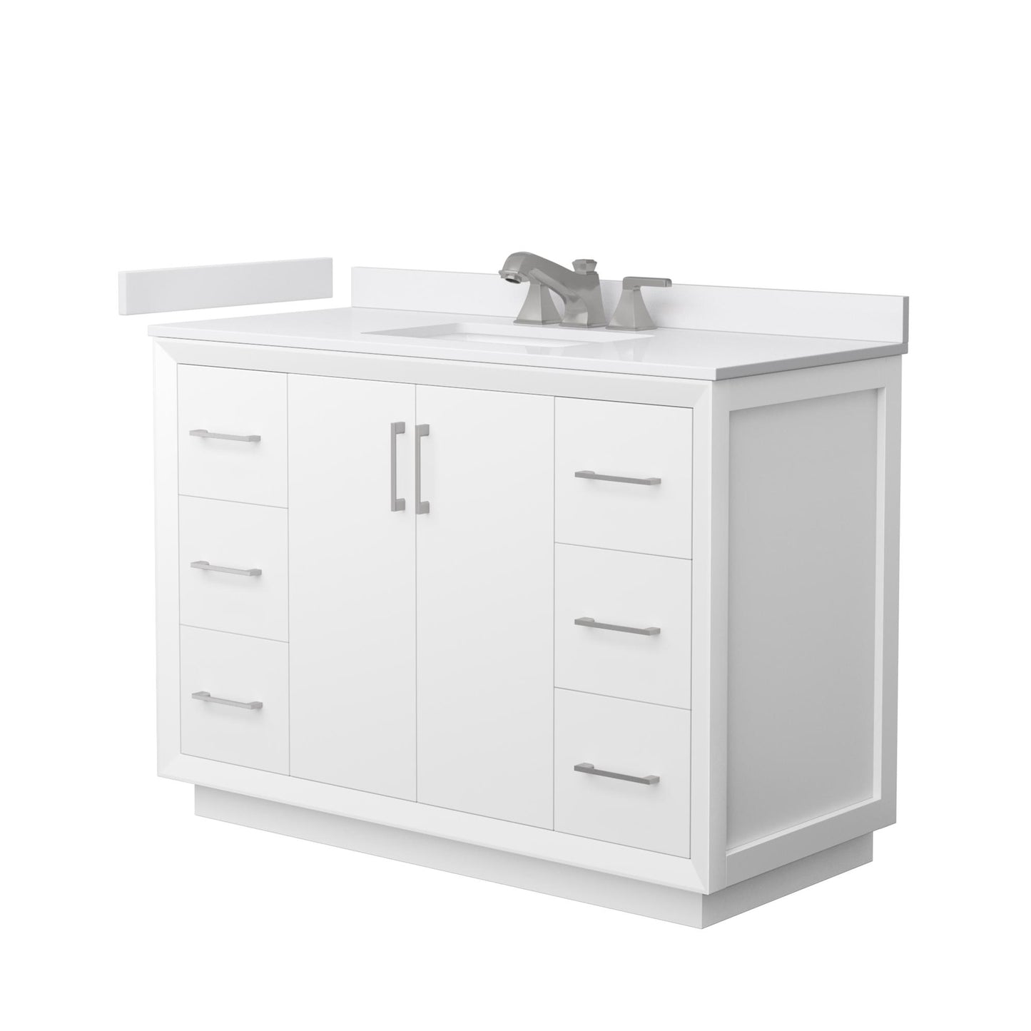 Strada Bathroom Vanity with Countertop 48 inch Single Sink 3-hole Faucet Setup