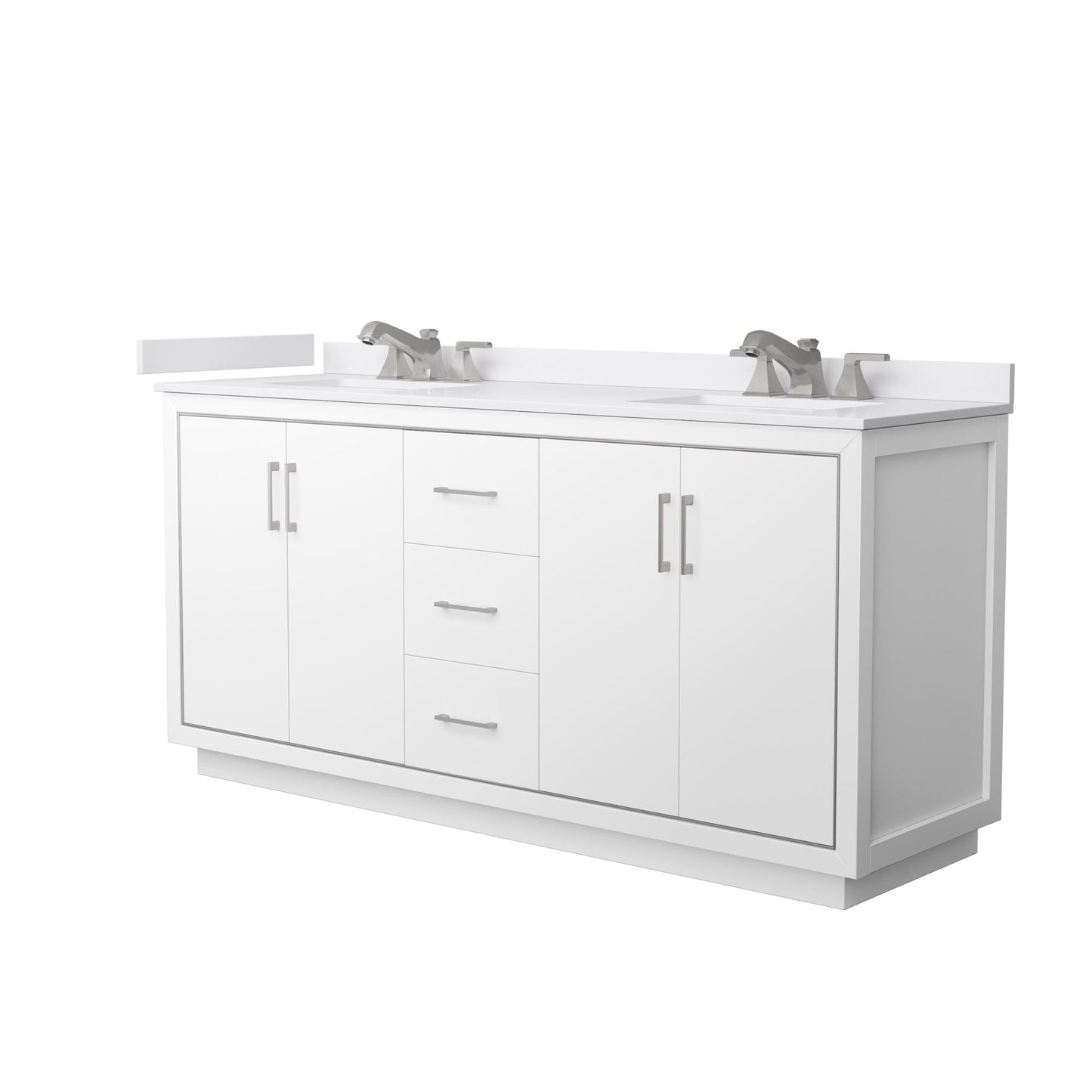 Icon Bathroom Vanity with Countertop 72 inch Double Sink 3-hole Faucet Setup
