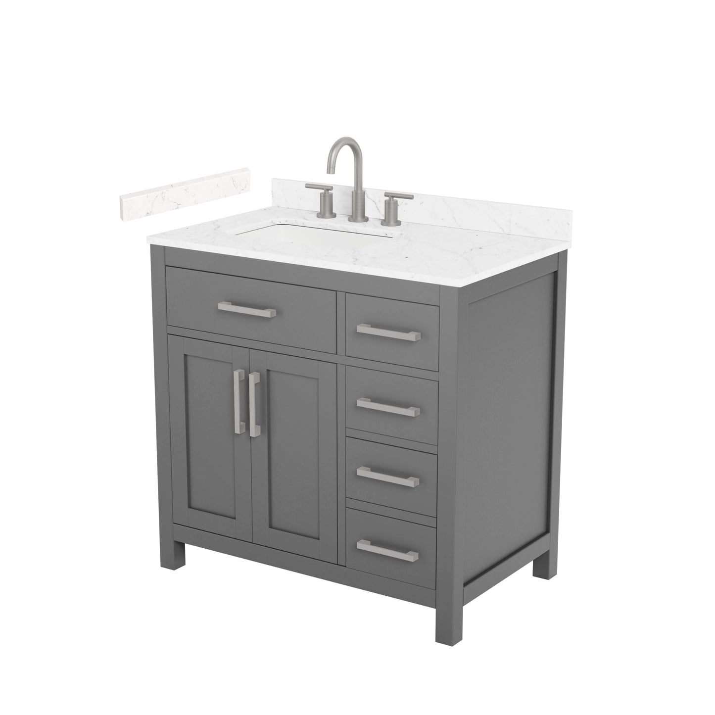 Beckett Bathroom Vanity with Countertop 36 inch Single Sink 3-hole Faucet Setup