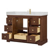 Custom image for Dark Walnut with Brushed Gold Trim / Carrara Cultured Marble / No Mirror