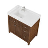 Custom image for Dark Walnut with Brushed Nickel Trim / White Quartz / No Mirror