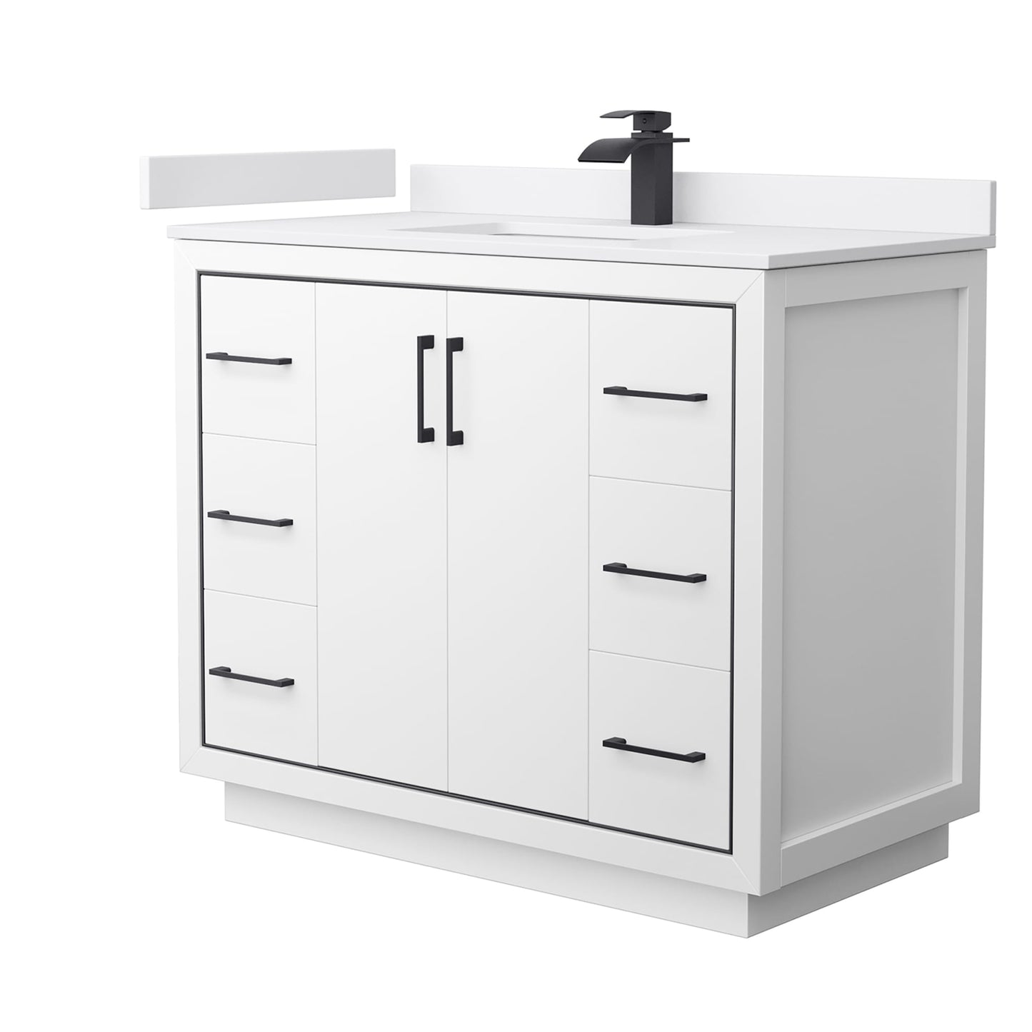 Icon Bathroom Vanity with Countertop 42 inch Single Sink Single hole Faucet Setup
