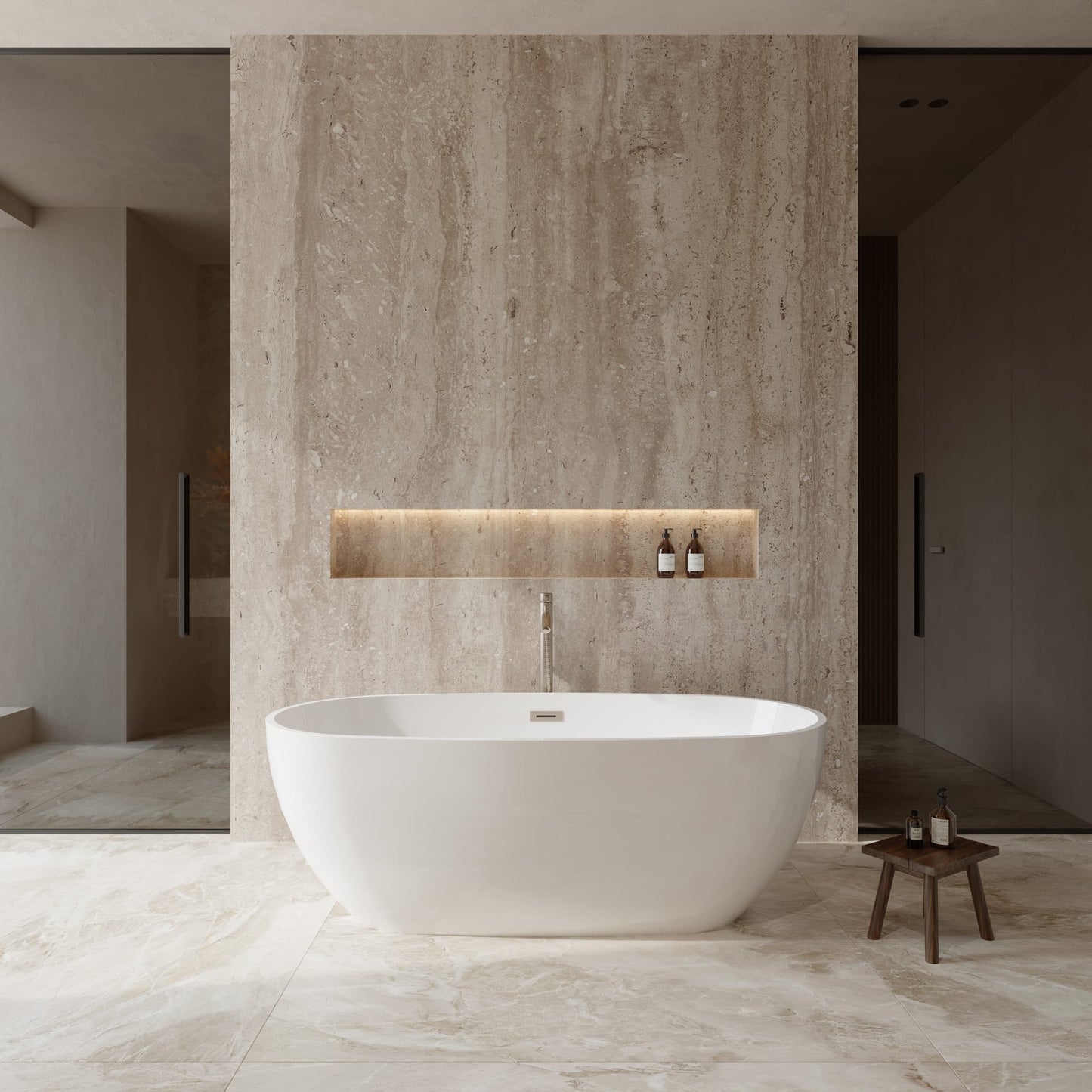 Juno Freestanding Acrylic Bathtub With Faucet 67 inch