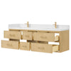 Custom image for Scandinavian Oak with Satin Bronze Trim / White Quartz / No Mirror