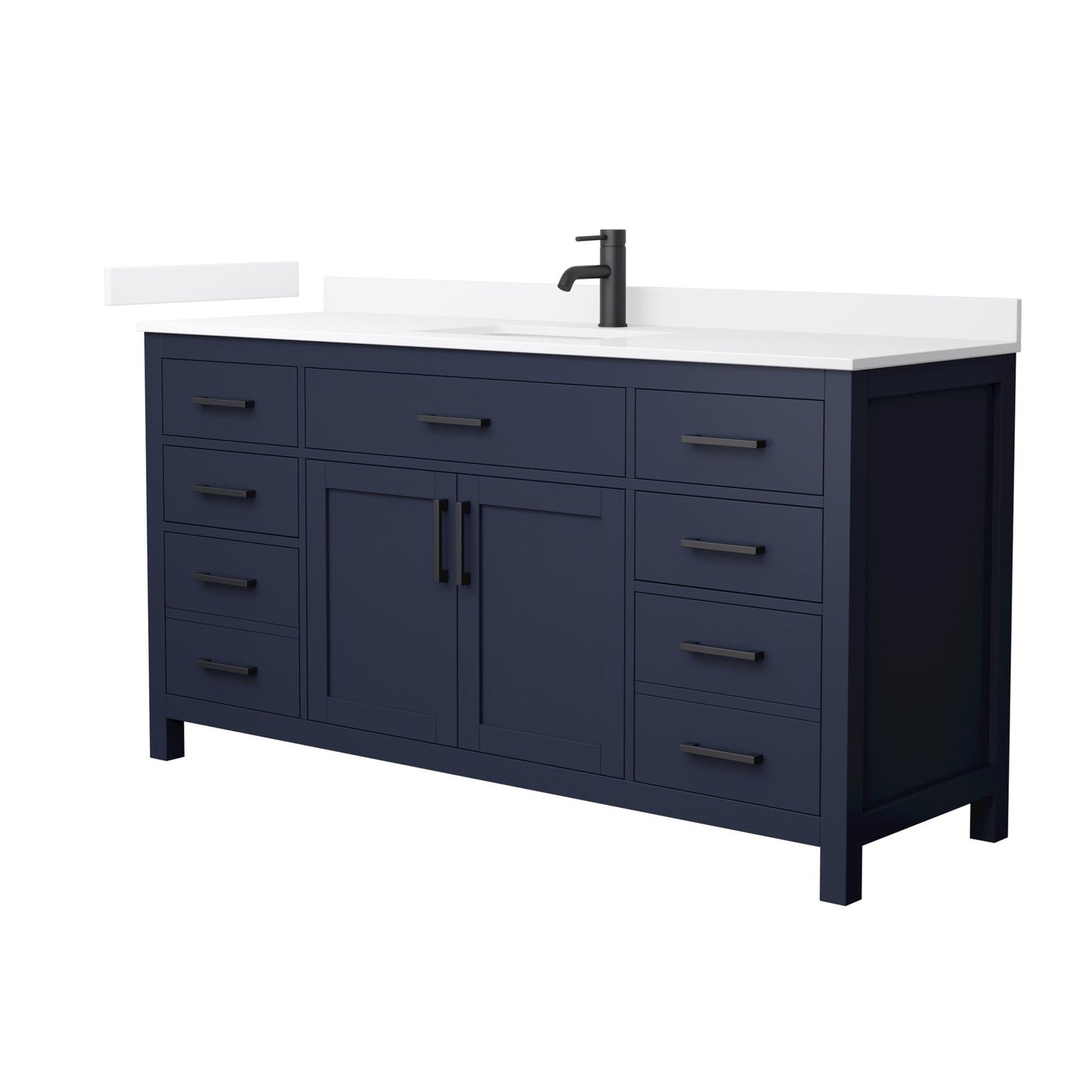 Beckett Bathroom Vanity with Countertop 66 inch Single Sink Single hole Faucet Setup