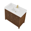 Custom image for Dark Walnut with Brushed Gold Trim / White Quartz / No Mirror