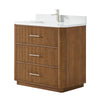 Custom image for Toasted Walnut with Brushed Nickel Trim / White Quartz / No Mirror