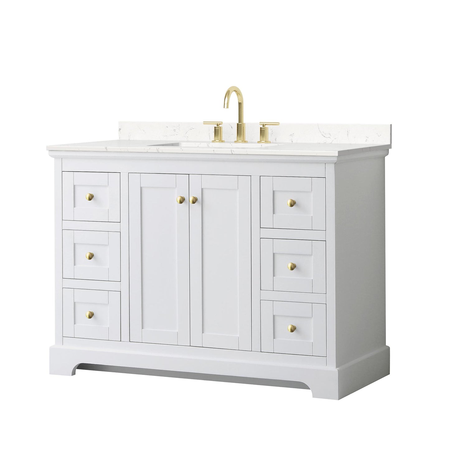 Avery Bathroom Vanity with Countertop 48 inch Single Sink 3-hole Faucet Setup