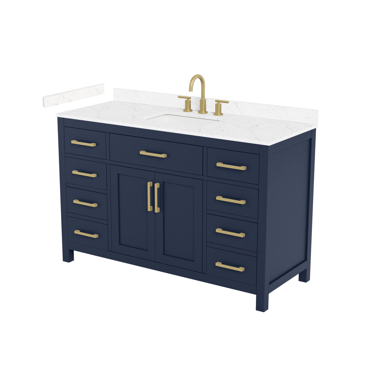 Beckett Bathroom Vanity with Countertop 54 inch Single Sink 3-hole Faucet Setup