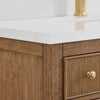 Custom image for Toasted Walnut with Satin Bronze Trim / White Quartz / No Mirror