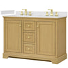 Custom image for Honey Oak with Brushed Gold Trim / White Cultured Marble / No Mirror