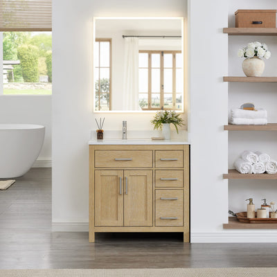 Beckett Bathroom Vanity with Countertop 36 inch Single Sink Single hole Faucet Setup