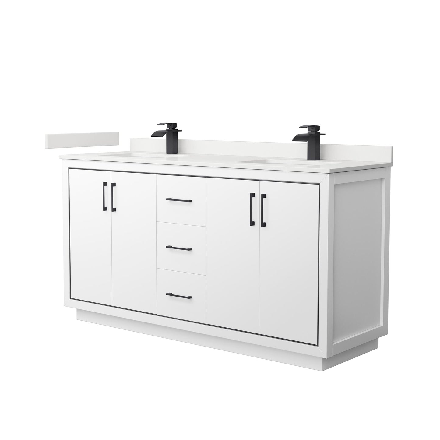 Icon Bathroom Vanity with Countertop 66 inch Double Sink Single hole Faucet Setup