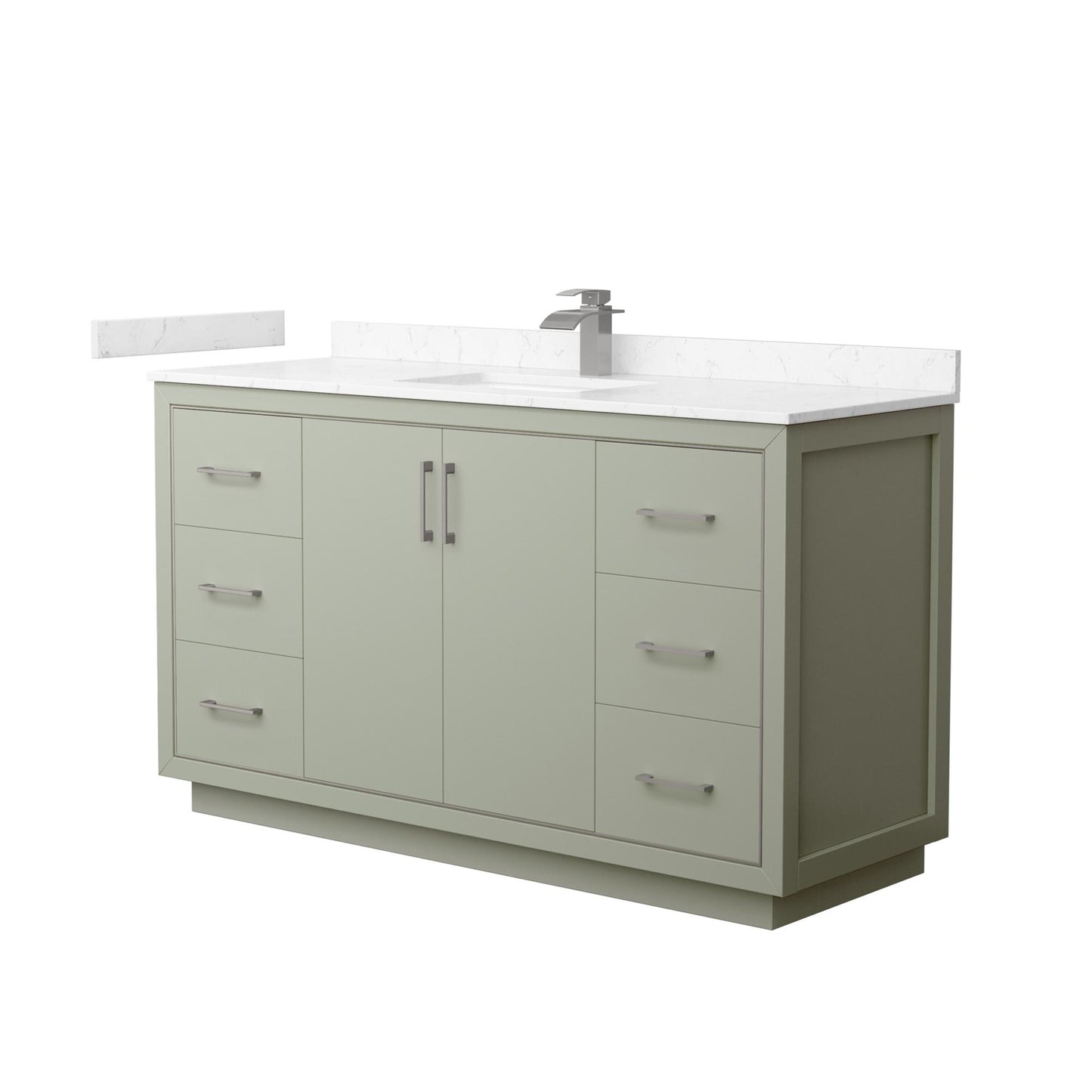 Icon Bathroom Vanity with Countertop 60 inch Single Sink Single hole Faucet Setup