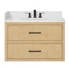 Custom image for Scandinavian Oak with Matte Black Trim / Giotto Quartz / No Mirror