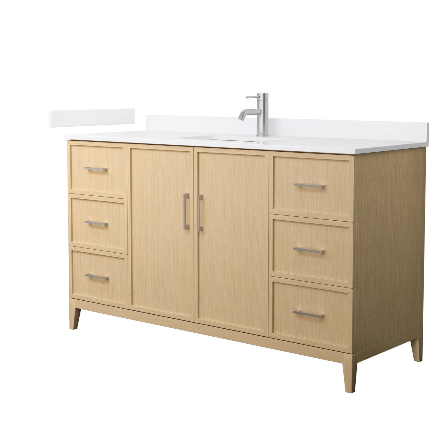 Elan Bathroom Vanity with Countertop 60 inch Single Sink Single hole Faucet Setup