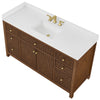 Custom image for Dark Walnut with Brushed Gold Trim / White Quartz / No Mirror