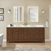 Custom image for Dark Walnut with Brushed Gold Trim / White Quartz / No Mirror