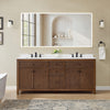 Custom image for Dark Walnut with Matte Black Trim / Carrara Cultured Marble / No Mirror