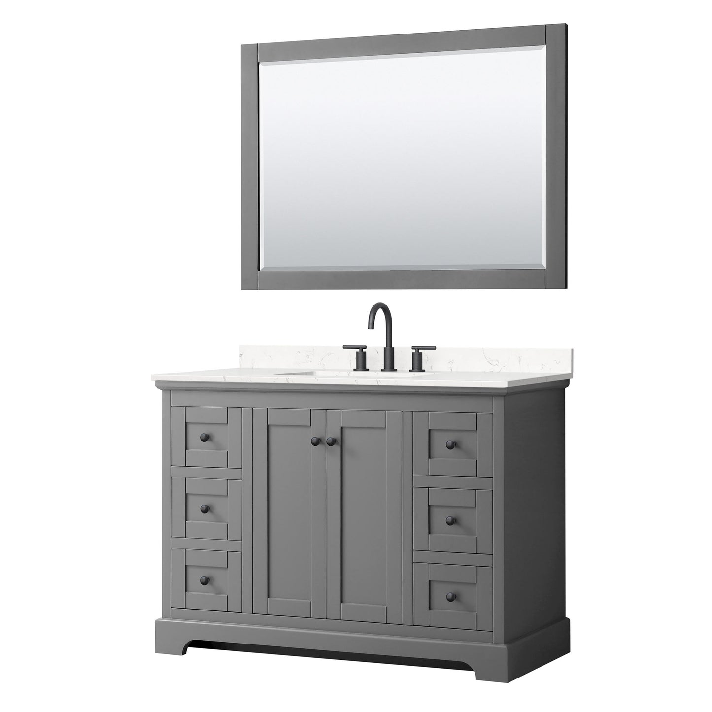 Avery Bathroom Vanity with Countertop 48 inch Single Sink 3-hole Faucet Setup