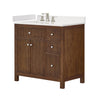 Custom image for Dark Walnut with Brushed Nickel Trim / White Cultured Marble / No Mirror
