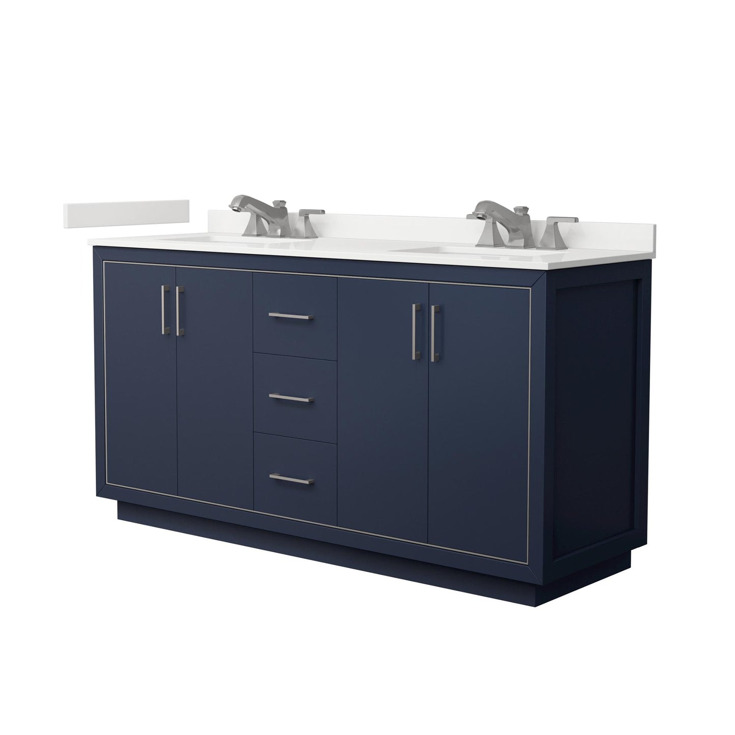 Icon Bathroom Vanity with Countertop 66 inch Double Sink 3-hole Faucet Setup