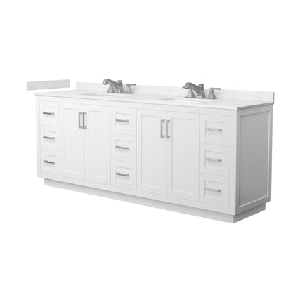 Miranda Bathroom Vanity with Countertop 84 inch Double Sink 3-hole Faucet Setup
