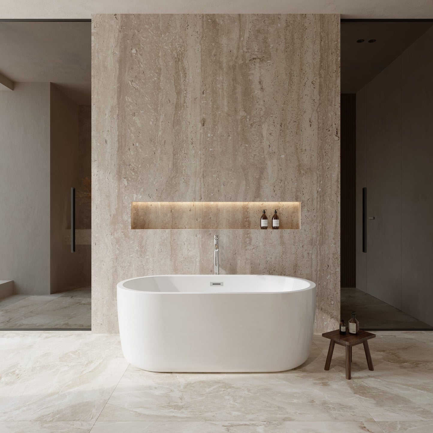 Juliette Freestanding Acrylic Bathtub With Faucet 60 inch
