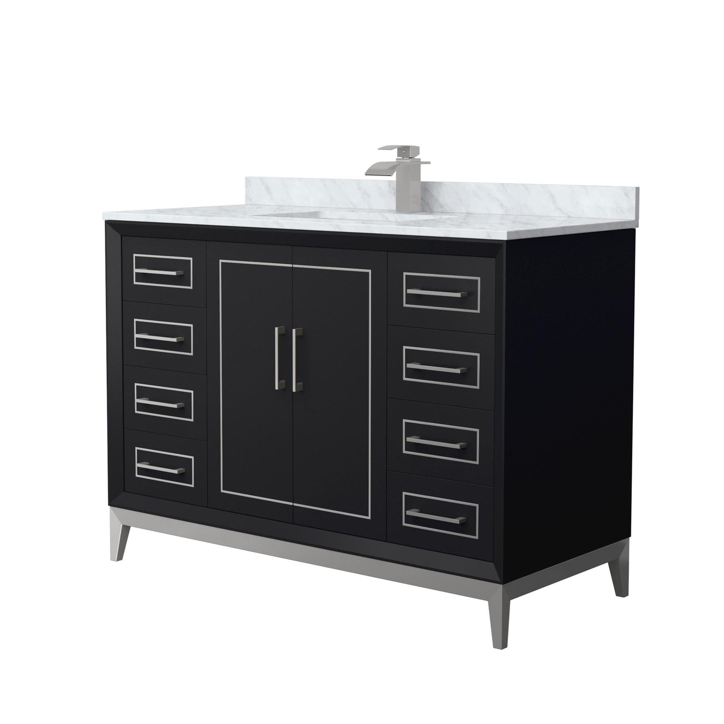 Marlena Bathroom Vanity with Countertop 48 inch Single Sink Single hole Faucet Setup