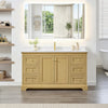 Custom image for Honey Oak with Brushed Gold Trim / Giotto Quartz / No Mirror