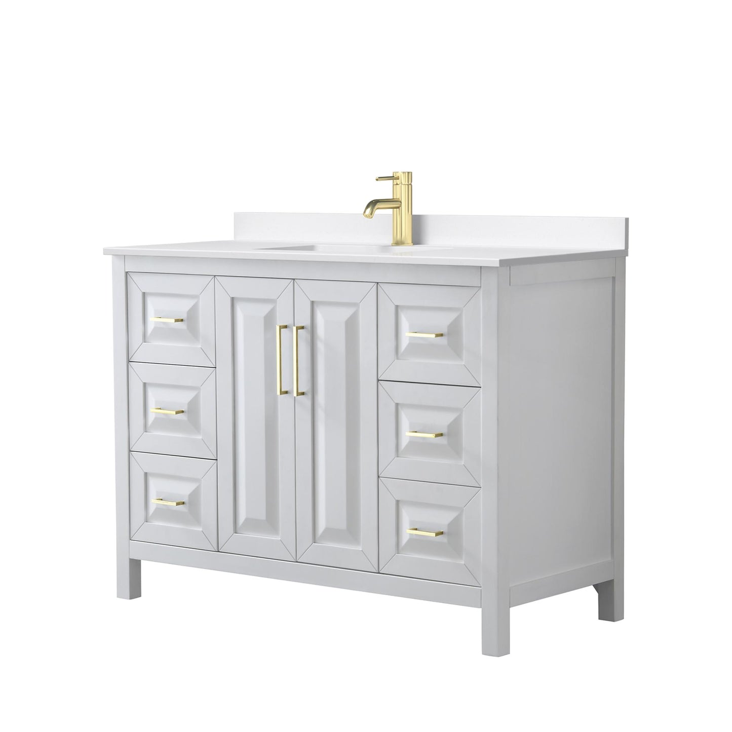 Daria Bathroom Vanity with Countertop 48 inch Single Sink Single hole Faucet Setup