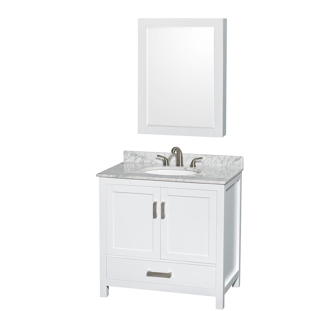 Sheffield Bathroom Vanity with Countertop 36 inch Single Sink 3-hole Faucet Setup