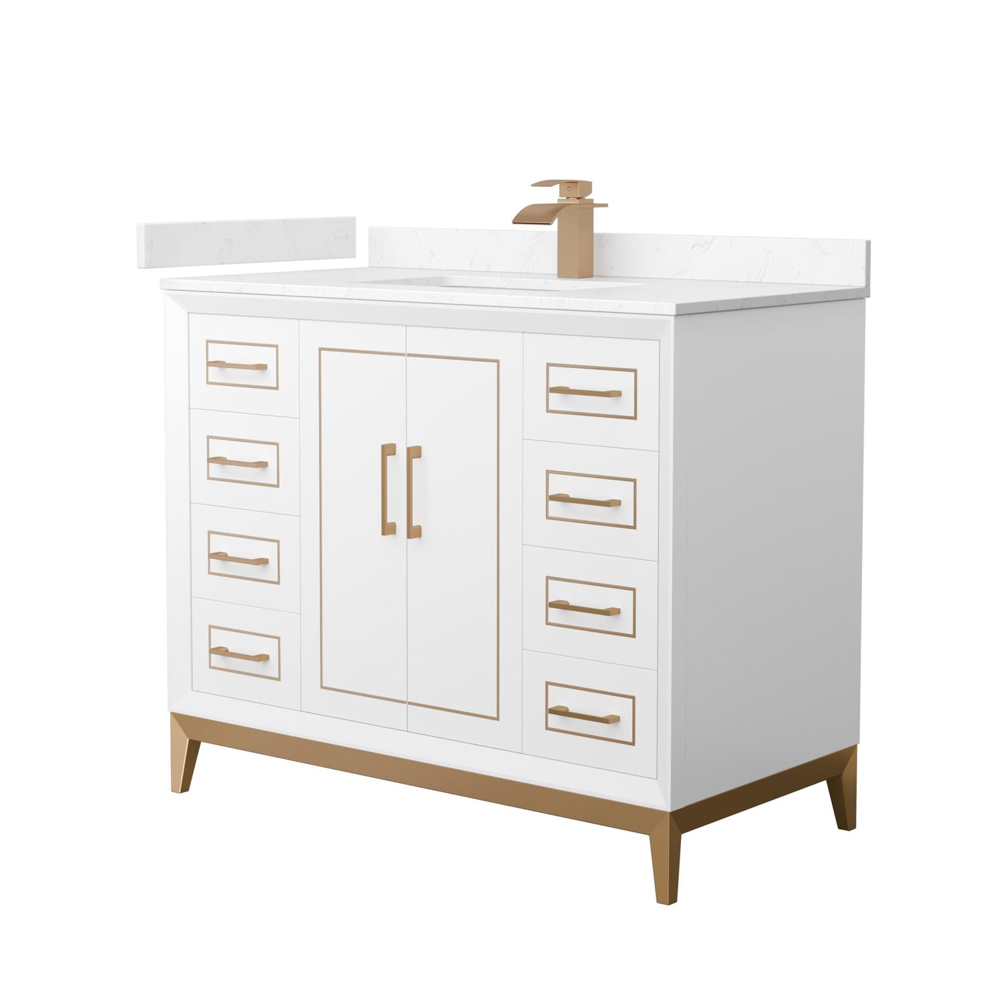Marlena Bathroom Vanity with Countertop 42 inch Single Sink Single hole Faucet Setup
