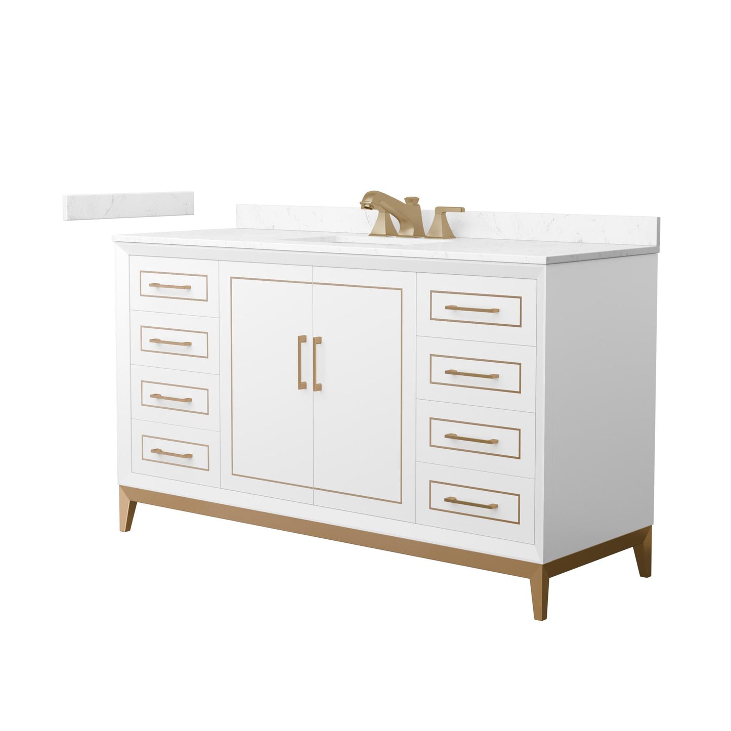 Marlena Bathroom Vanity with Countertop 60 inch Single Sink 3-hole Faucet Setup