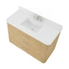 Custom image for Scandinavian Oak with Brushed Nickel Trim / White Quartz / No Mirror
