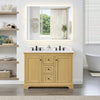 Custom image for Honey Oak with Matte Black Trim / White Quartz / No Mirror