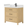 Custom image for Scandinavian Oak with Matte Black Trim / White Quartz / No Mirror