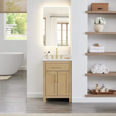 Beckett Bathroom Vanity with Countertop 24 inch Single Sink 3-hole Faucet Setup