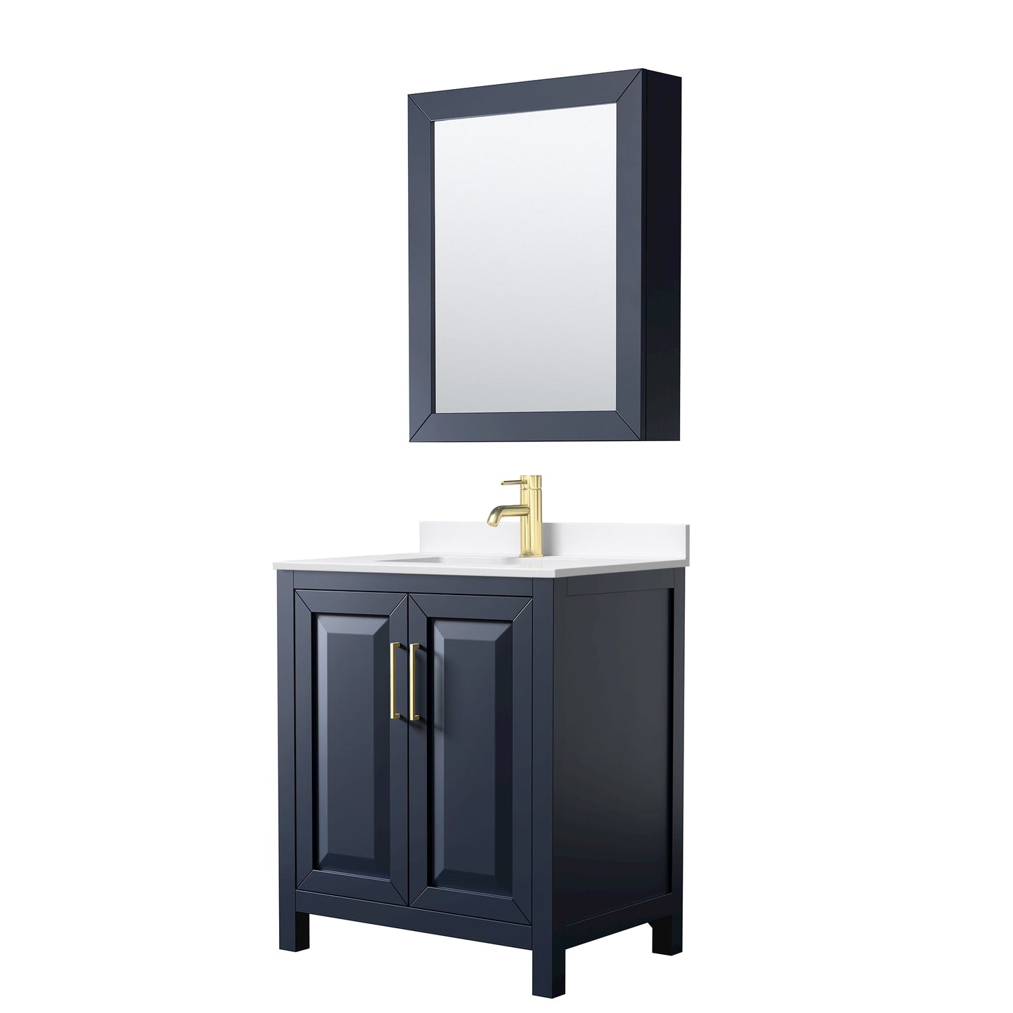 Daria Bathroom Vanity with Countertop 30 inch Single Sink Single hole Faucet Setup