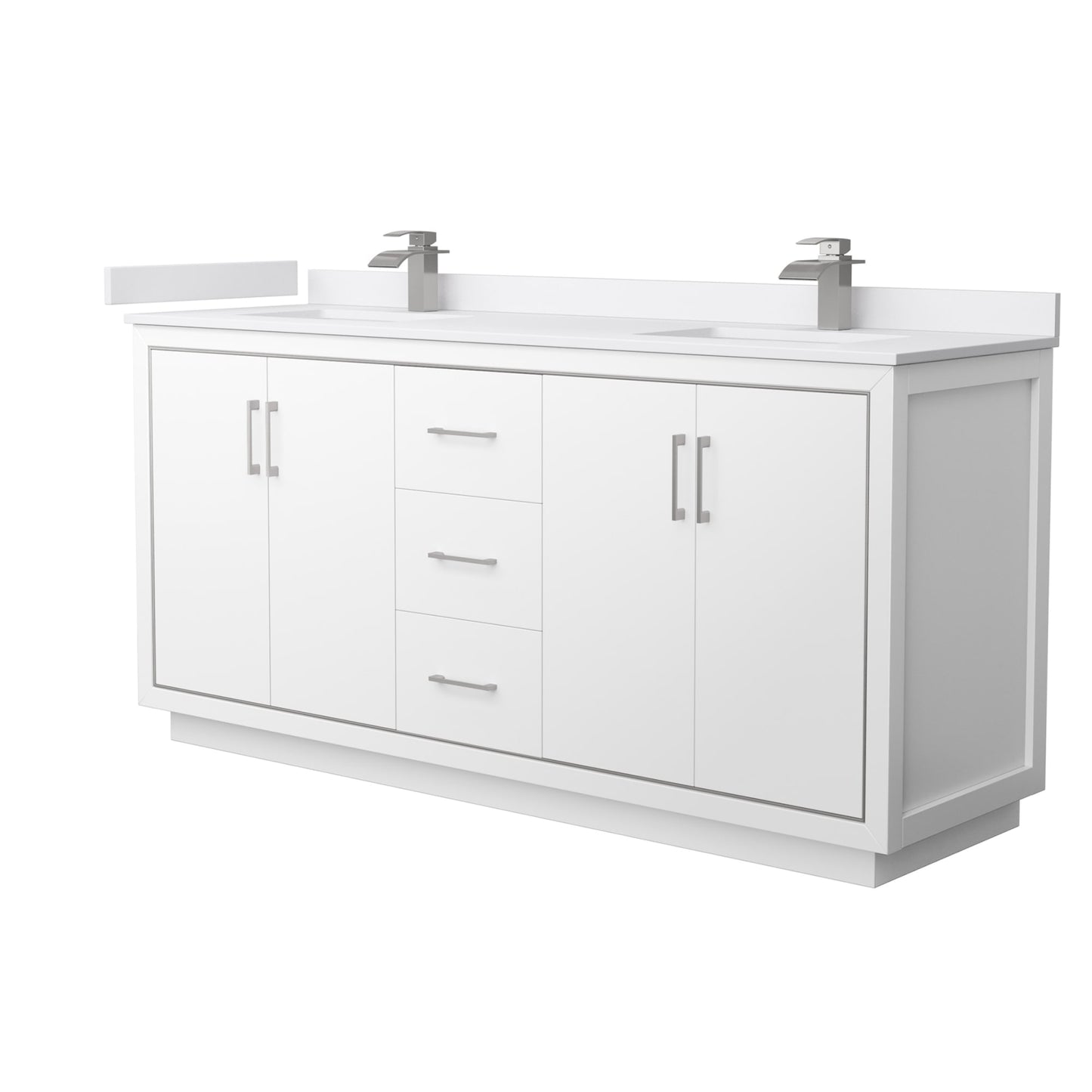 Icon Bathroom Vanity with Countertop 72 inch Double Sink Single hole Faucet Setup